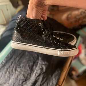 Black Balera Sequin High-Top Sneakers 8